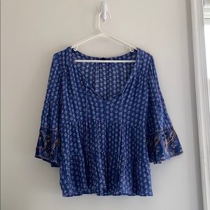 American Eagle Boho Bell Sleeve Top